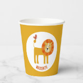 可愛いライオパーソナライズされたン 紙コップ (裏面)