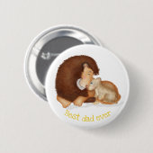 可愛いライオンと可愛い最高のパパエバーバッジ 缶バッジ (正面&裏面)