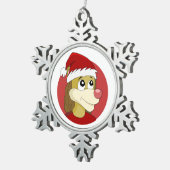 可愛いライオンのクリスマスアニメ スノーフレークピューターオーナメント (右)