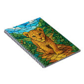 可愛いライオンの可愛い歩く、ステンドグラスのデジタルアート ノートブック (右側)