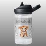 可愛いライオンの名前を追加する星の子供グレー ウォーターボトル<br><div class="desc">CamelBak Eddy®水子供へ瓶。名前を付けてパーソナライズ白と灰色の星を持つ可愛いライオンが登場。</div>