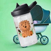 可愛いライオンの草の中にラディバグ、子供たち ウォーターボトル