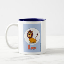 可愛いライオンコーヒーマグ – L is for Lion ツートーンマグカップ