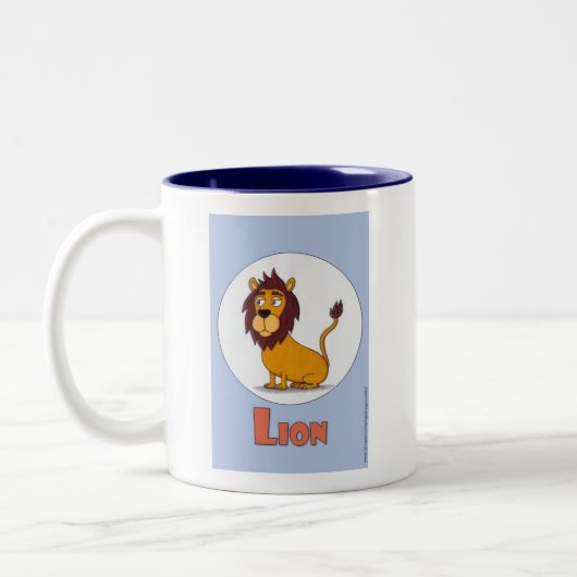 可愛いライオンコーヒーマグ – L is for Lion ツートーンマグカップ (左)