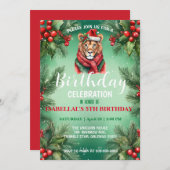 可愛いライオンサファリサンタクリスマスバースデーパーティー セーブザデート (正面/裏面)