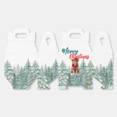 可愛いライオンサンタ野生動物園クリスマスツリーメリークリスマス フェイバーボックス (見開き)