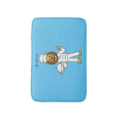 可愛いライオンシェフ漫画イラストレーション バスマット (正面縦)