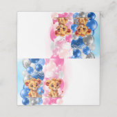 可愛いライオンジェンダーリビール折り畳み座席表 プレイスカード (外部開封)