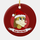 可愛いライオンセラミックの装飾を施したクリスマスアニメ セラミックオーナメント (裏面)