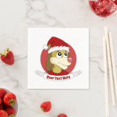 可愛いライオンナプキンのクリスマスアニメ スタンダードカクテルナプキン (インサイチュ)