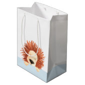 可愛いライオンブルー ミディアムペーパーバッグ (裏面アングル)