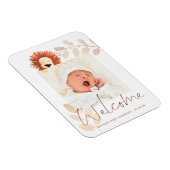 可愛いライオンベビー写真記念撮影お誕生日おめでとう マグネット (右側)