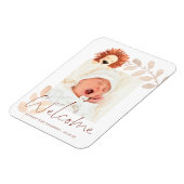 可愛いライオンベビー写真記念撮影お誕生日おめでとう マグネット (左側)