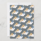 可愛いライオンムーンクラウドバースデーパーティー 招待状 (裏面)