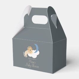 可愛いライオンムーンクラウドベビーシャワーありがとう フェイバーボックス