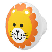 可愛いライオンワイルドワンジャングルサファリ動物マンガ セラミックノブ (右)