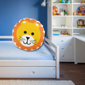 可愛いライオンワイルドワンジャングルサファリ動物マンガ ラウンドクッション