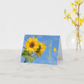 可愛いライズ&シャインヒマワリのアップロード写真文字 カード (黄色い花)