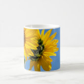 可愛いライズ&シャインヒマワリのアップロード写真文字 コーヒーマグカップ (中央)