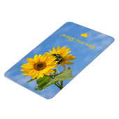 可愛いライズ&シャインヒマワリのアップロード写真文字 マグネット (左側)