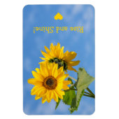 可愛いライズ&シャインヒマワリのアップロード写真文字 マグネット (縦)