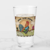 可愛いライズ・シャイン・カントリー農家 タンブラーグラス (裏面)