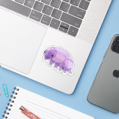可愛いライトパープルTardigradeスイミングステッカー シール (ノートパソコンとiPhone)