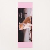 可愛いライトピンク「キャットモミー」オレンジ色の子猫 ヨガマット (正面)