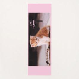 可愛いライトピンク「キャットモミー」オレンジ色の子猫 ヨガマット