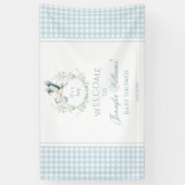 可愛いライトブルーストーク赤ちゃんシャワー歓迎バナー 横断幕 (縦)