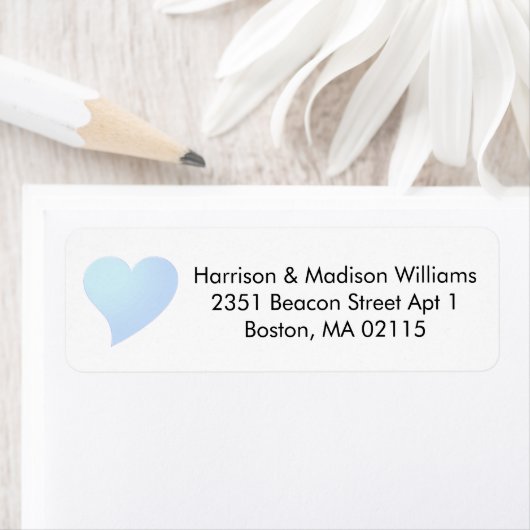 可愛いライトブルーハートカスタム差出人住所 ラベル (インサイチュ)