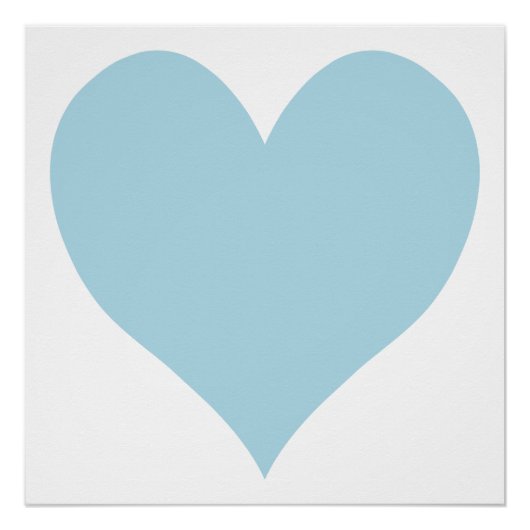 可愛いライトブルーハート ポスター (正面)