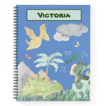 可愛いライトブルー水彩恐竜