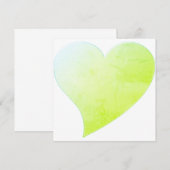 可愛いライトブルー緑の大きなハートカーモダンド (正面/裏面)