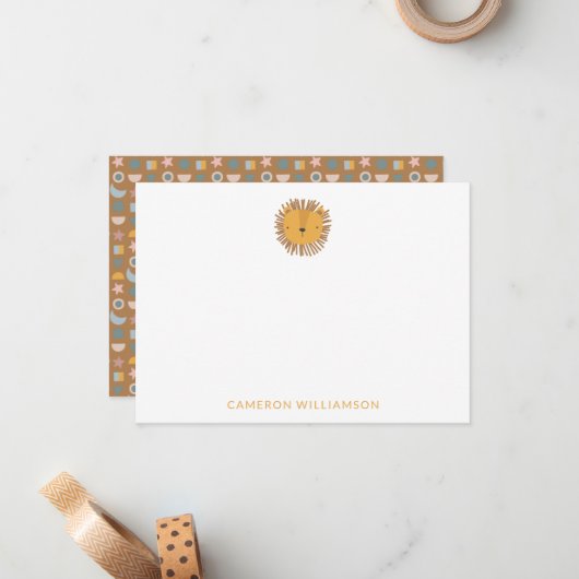 可愛いライパーソナライズされたオンベビーとキッズ感謝してい動物 ノートカード (正面/裏面インサイチュ)