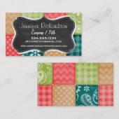 可愛いライムグリーン、ターコイズ、緋色 名刺 (正面/裏面)