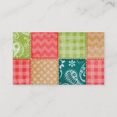 可愛いライムグリーン、ターコイズ、緋色 名刺 (裏面)