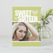 可愛いライムハートSWEET SIXTEEN招待状 招待状 (スタンド正面)