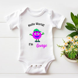 可愛いラウンド体 ベビーボディスーツ