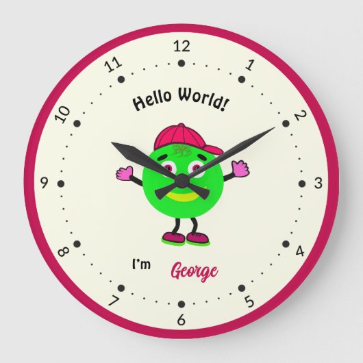 可愛いラウンド体 ラージ壁時計 (正面)