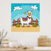 可愛いラカラフルマのポスター ポスター (キッチン)