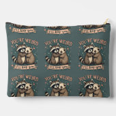 可愛いラクーンとフェレット・ハグとおもしろい引用文 アクセサリーポーチ (裏面)