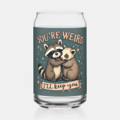 可愛いラクーンとフェレット・ハグとおもしろい引用文 ガラス缶 (裏面)