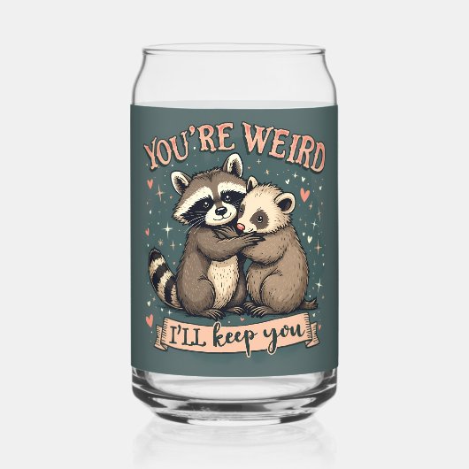 可愛いラクーンとフェレット・ハグとおもしろい引用文 ガラス缶 (裏面)