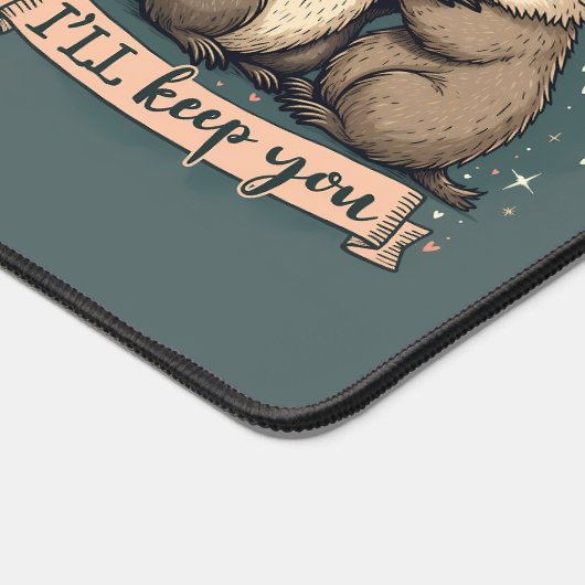 可愛いラクーンとフェレット・ハグとおもしろい引用文 デスクマット (コーナー)