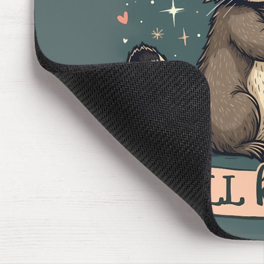 可愛いラクーンとフェレット・ハグとおもしろい引用文 マウスパッド (コーナー)