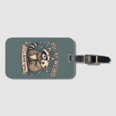 可愛いラクーンとフェレット・ハグとおもしろい引用文 ラゲッジタグ (正面横)