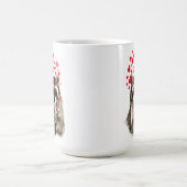 可愛いラクーン吹のキス動物自然アート コーヒーマグカップ (中央)