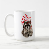 可愛いラクーン吹のキス動物自然アート コーヒーマグカップ (左)