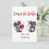 可愛いラクーン結婚式デートのお知らせ セーブザデート (スタンド正面)